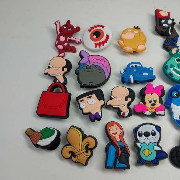 Rubber Shoe Charms lot of 33 The Simpsons, Pokémon, Lego, Minnie and more - Picture 2 of 5